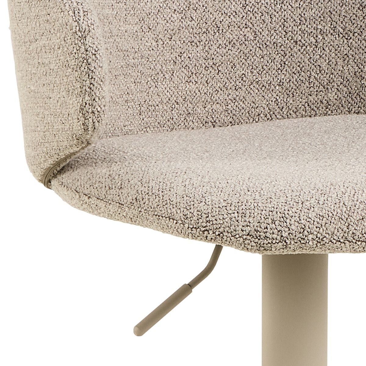 Boucle Fabric Bar Stools in Set of 2 With Swivel Function - Ella