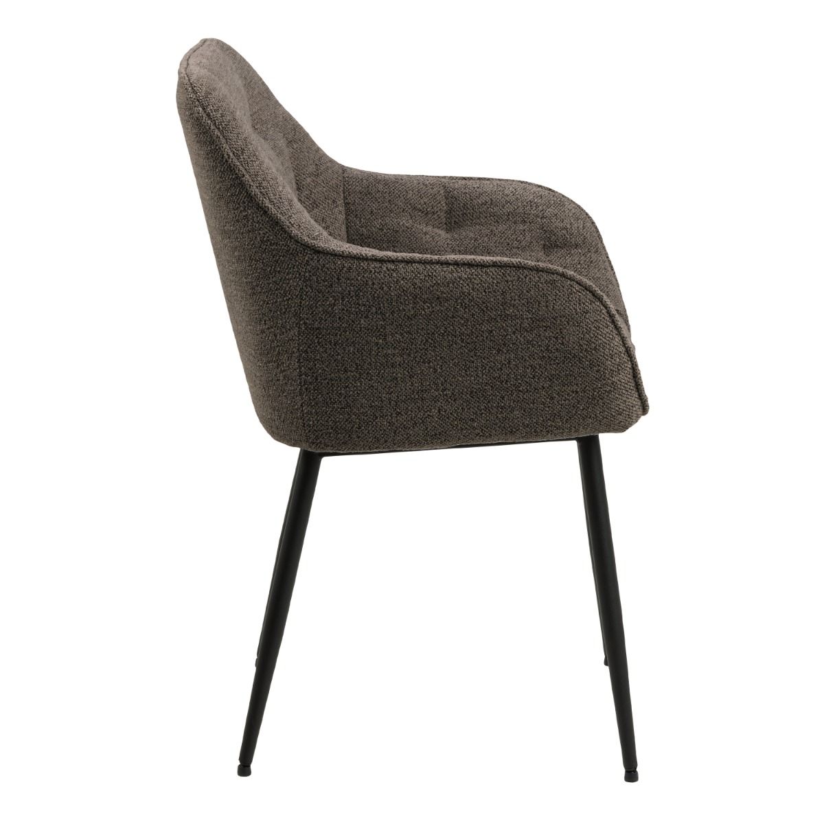 Boucle Fabric Dining Chairs in Set Of 2 With Armrest - Brooke