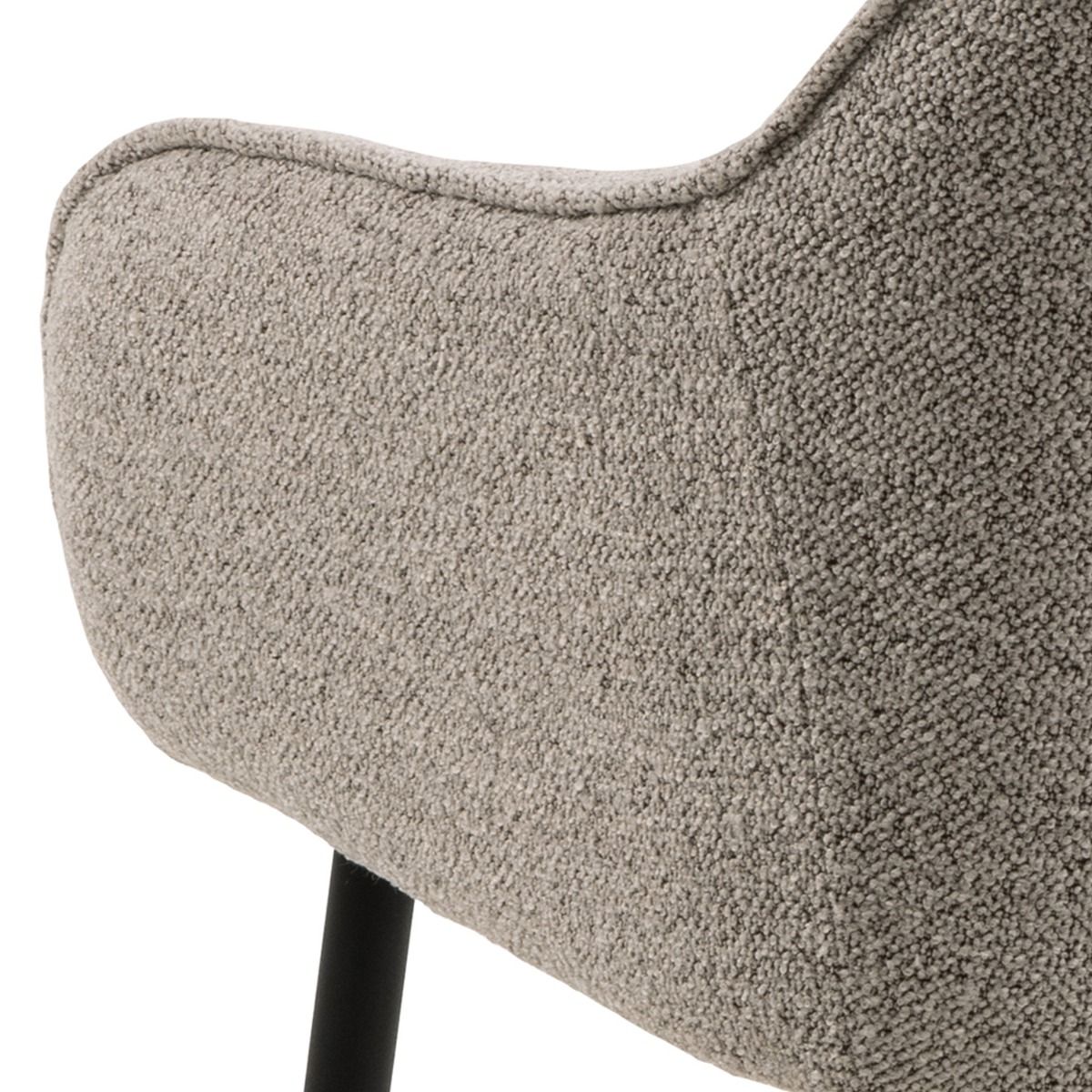Boucle Fabric Dining Chairs in Set Of 2 With Armrest - Brooke