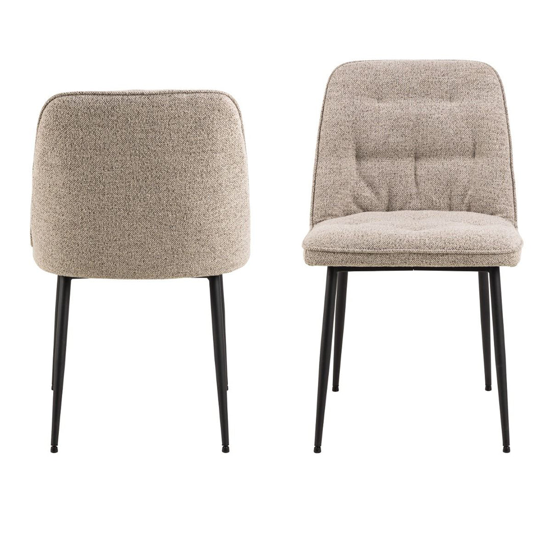 Boucle Fabric Dining Chairs in Set Of 2 - Brooke