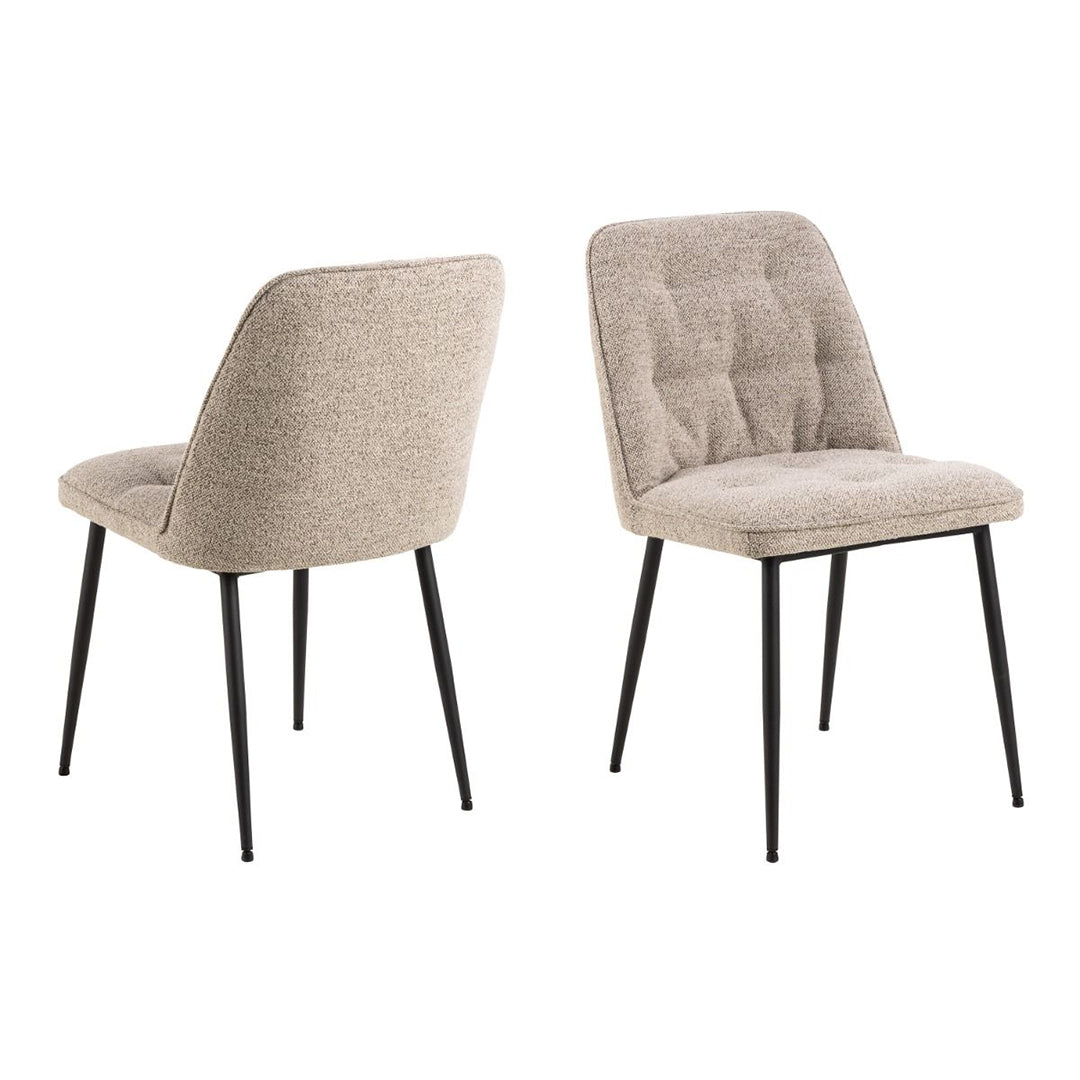 Boucle Fabric Dining Chairs in Set Of 2 - Brooke