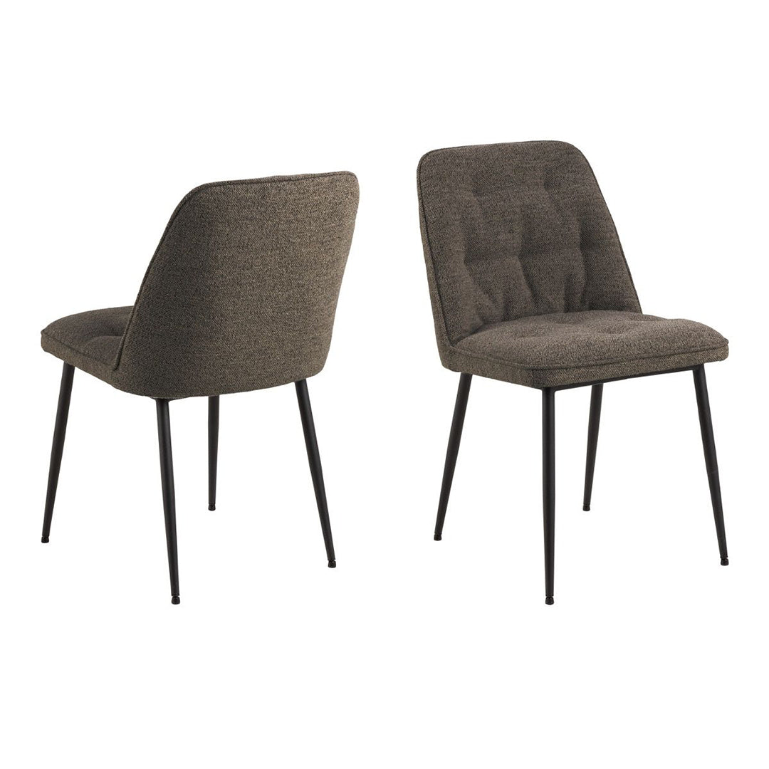 Boucle Fabric Dining Chairs in Set Of 2 - Brooke