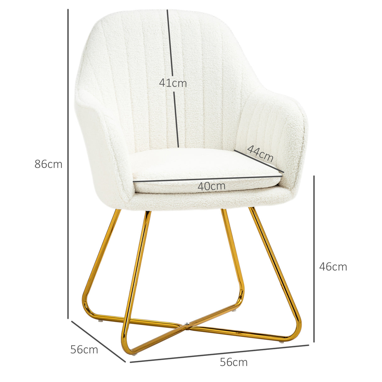 Boucle Fabric Dining Chairs in Set Of 2 - Velmora