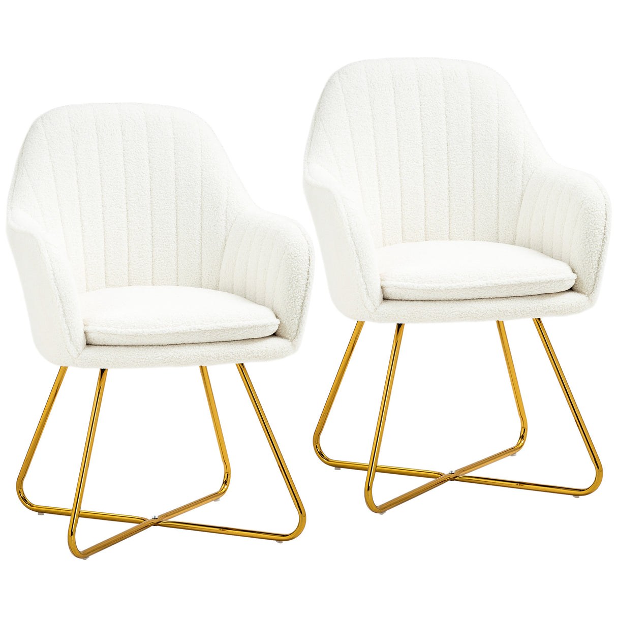 Boucle Fabric Dining Chairs in Set Of 2 - Velmora