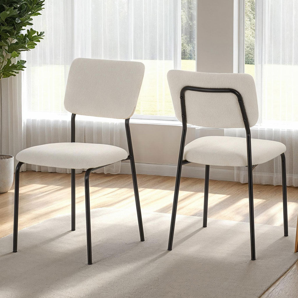 Boucle Fabric Dining Chairs in Set Of 4 - Sheldon