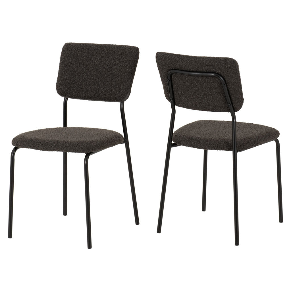 Boucle Fabric Dining Chairs in Set Of 4 - Sheldon