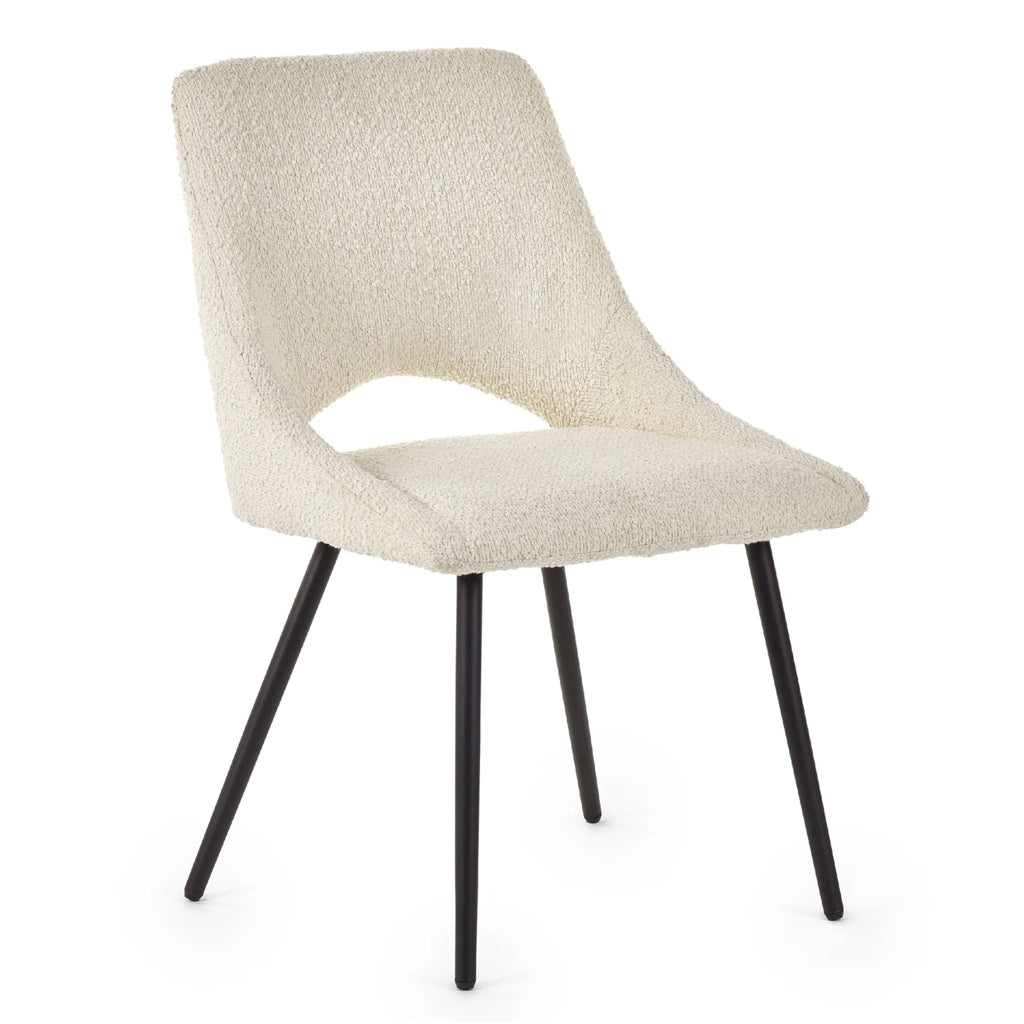 Boucle Fabric Dining Chairs in Set Of 2 - Iris
