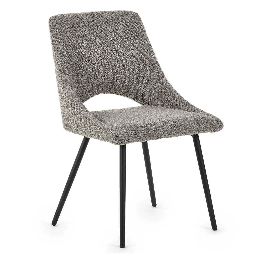 Boucle Fabric Dining Chairs in Set Of 2 - Iris