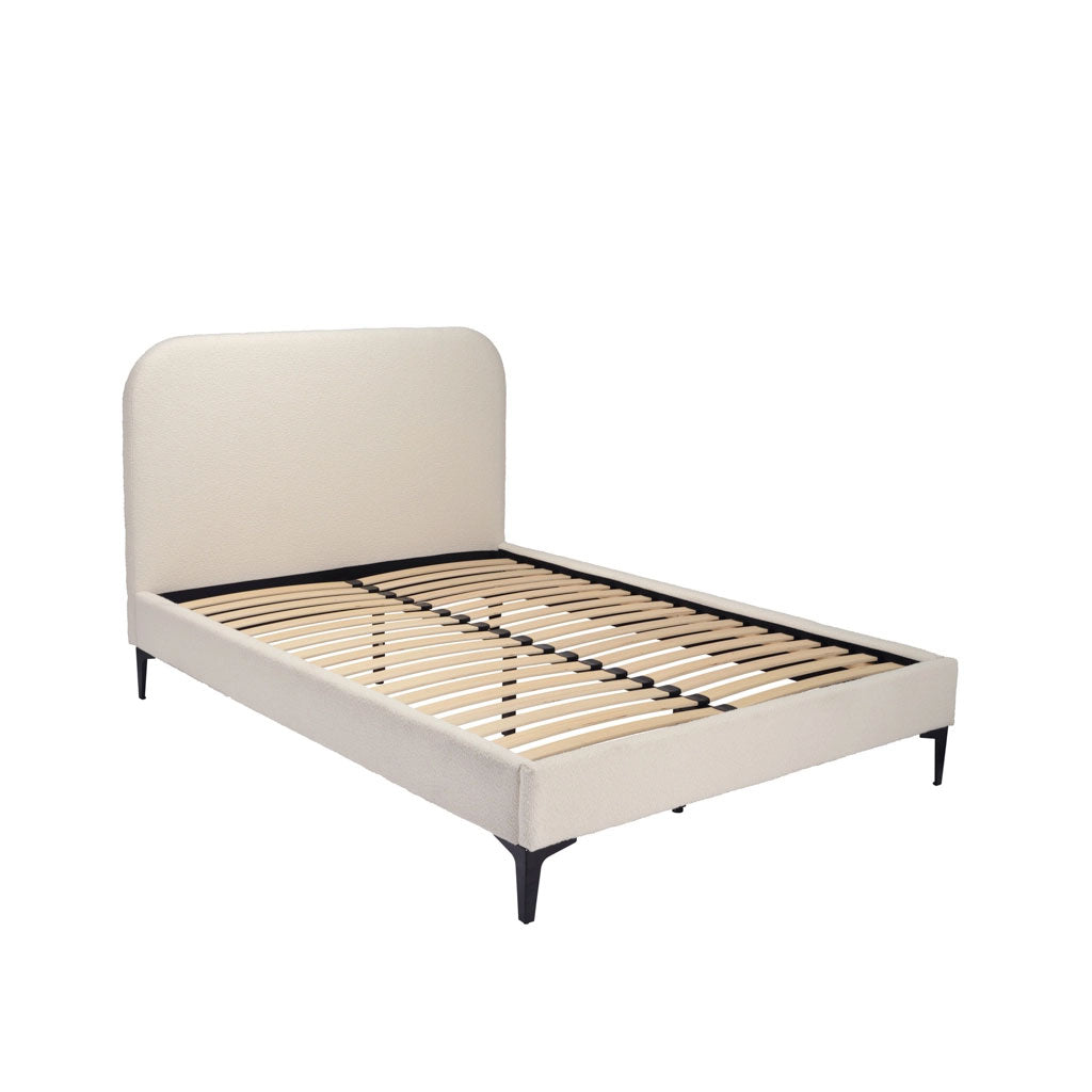 Boucle Fabric Double Bed - Albany