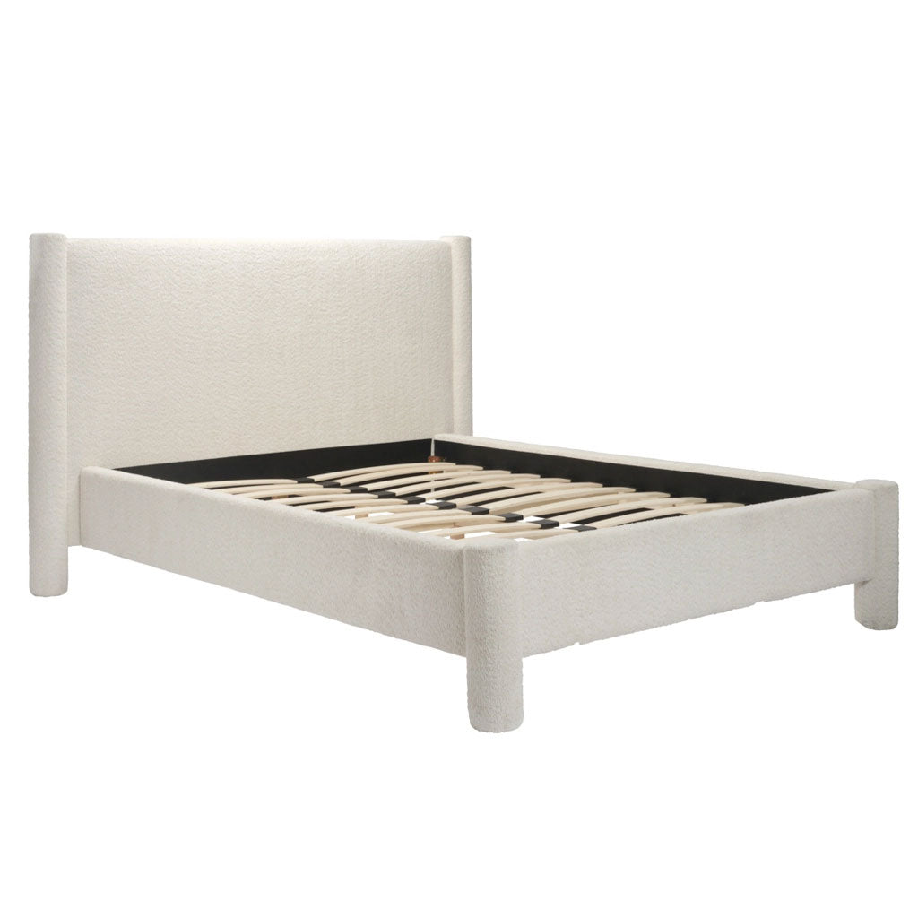 Boucle Fabric Double Bed - Dena