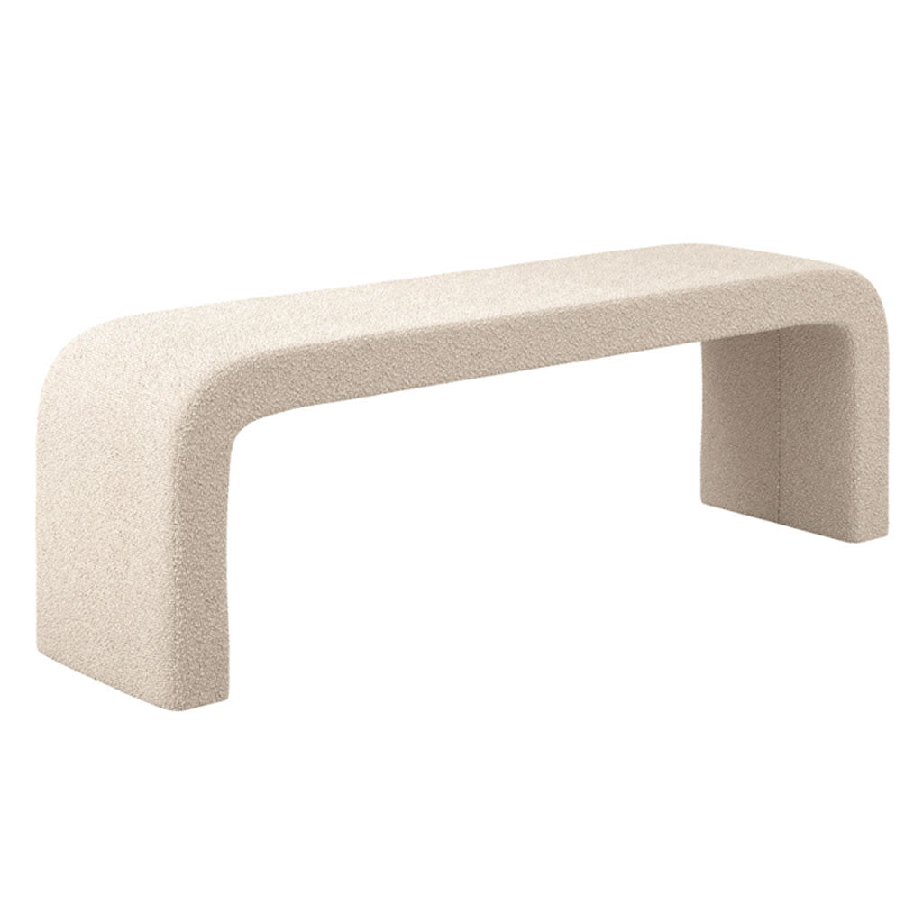 Boucle Fabric Hallway Seating Bench - Ren
