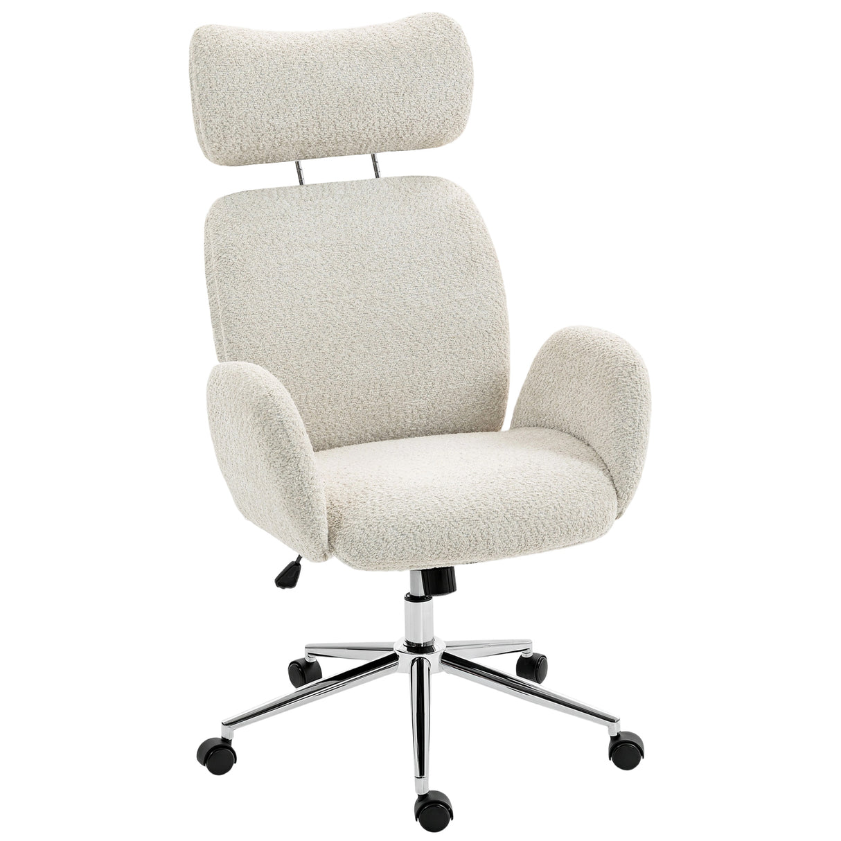 Boucle Fabric Home And Office Chair 65cm Wide - Velmora
