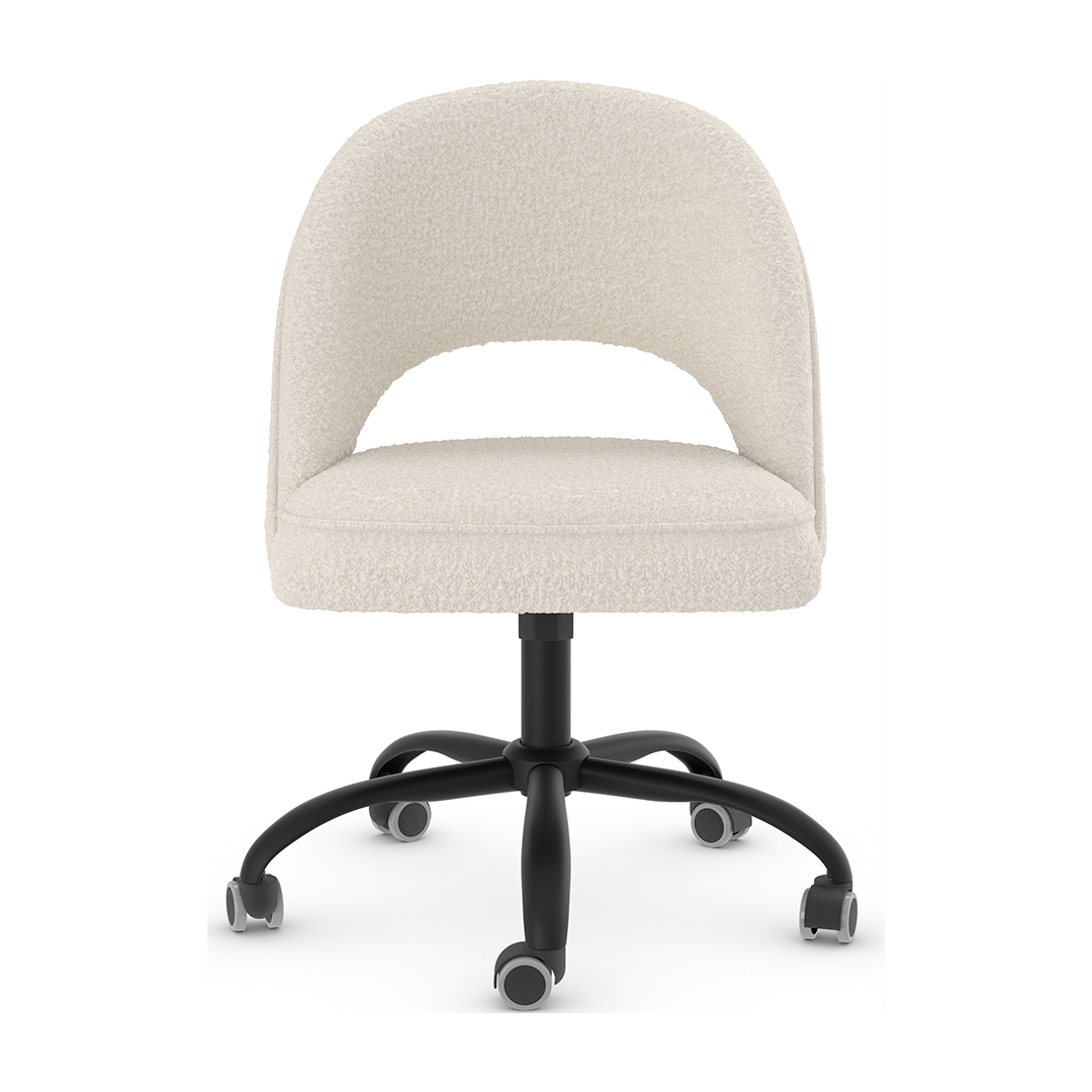 Boucle Fabric Home And Office Chair With Black Frame - Sandley