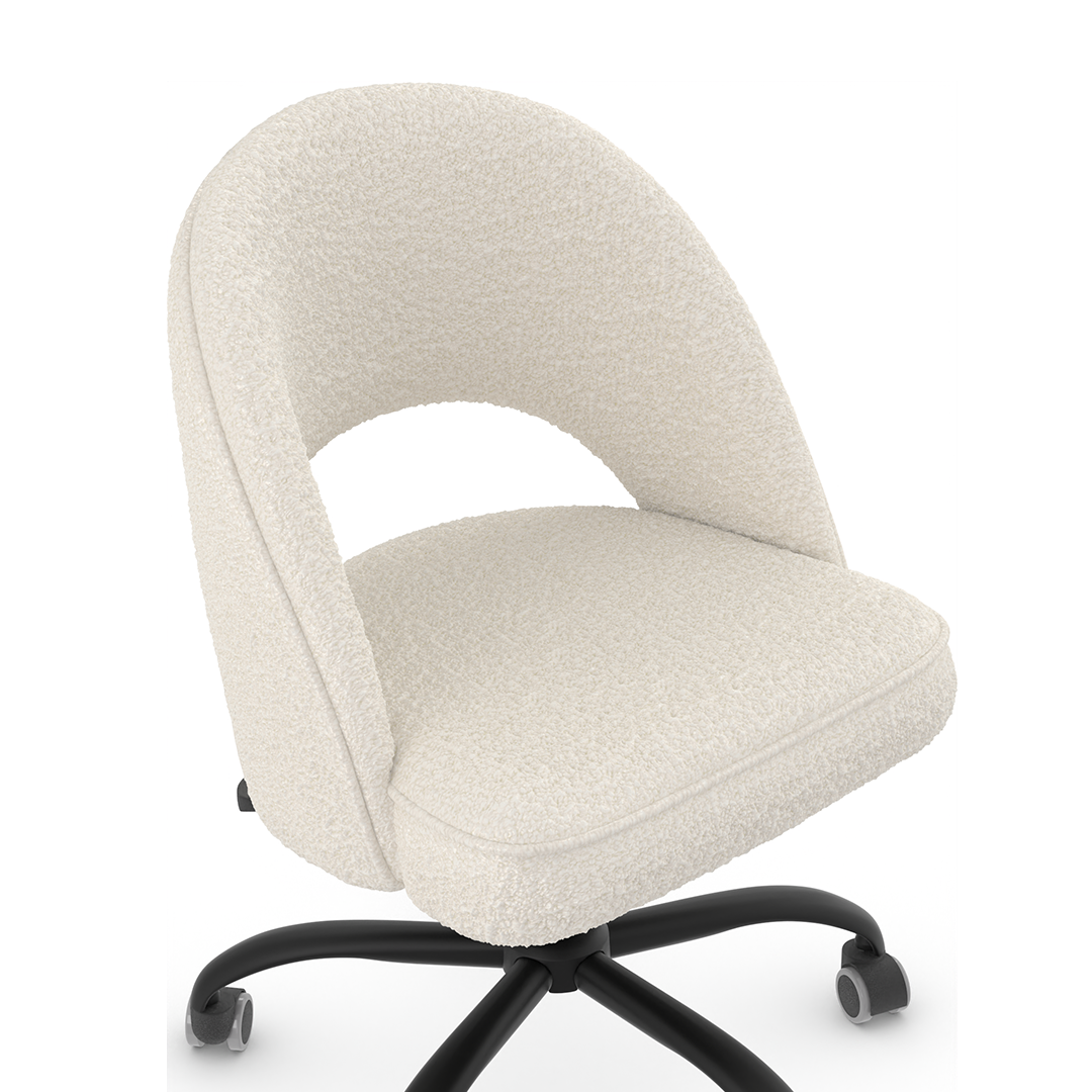 Boucle Fabric Home And Office Chair With Black Frame - Sandley