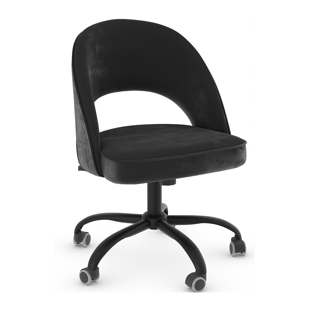 Boucle Fabric Home And Office Chair With Black Frame - Sandley