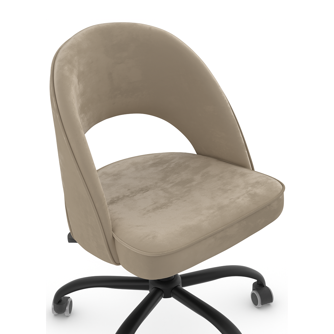 Boucle Fabric Home And Office Chair With Black Frame - Sandley
