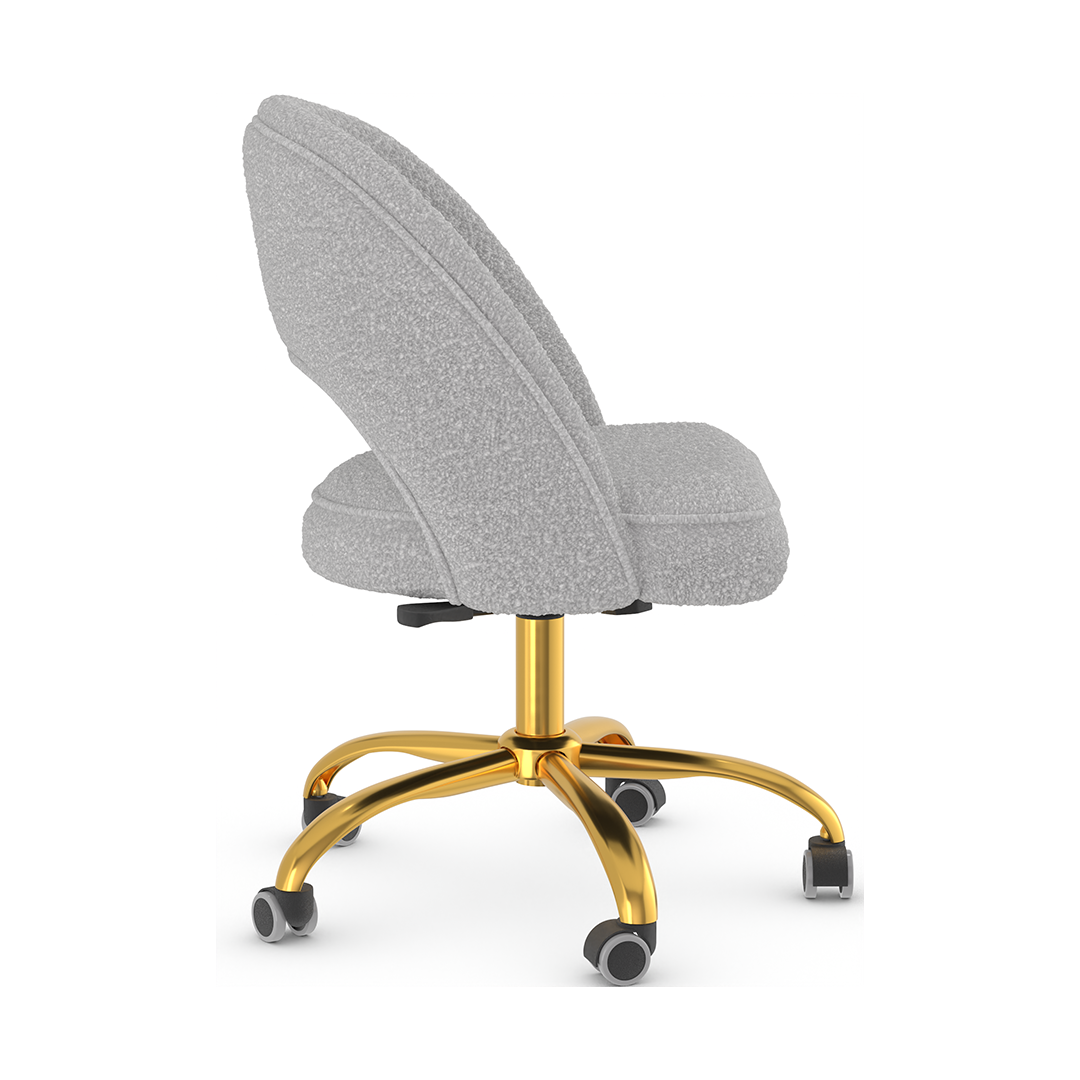 Boucle Fabric Home And Office Chair With Gold Frame - Sandley