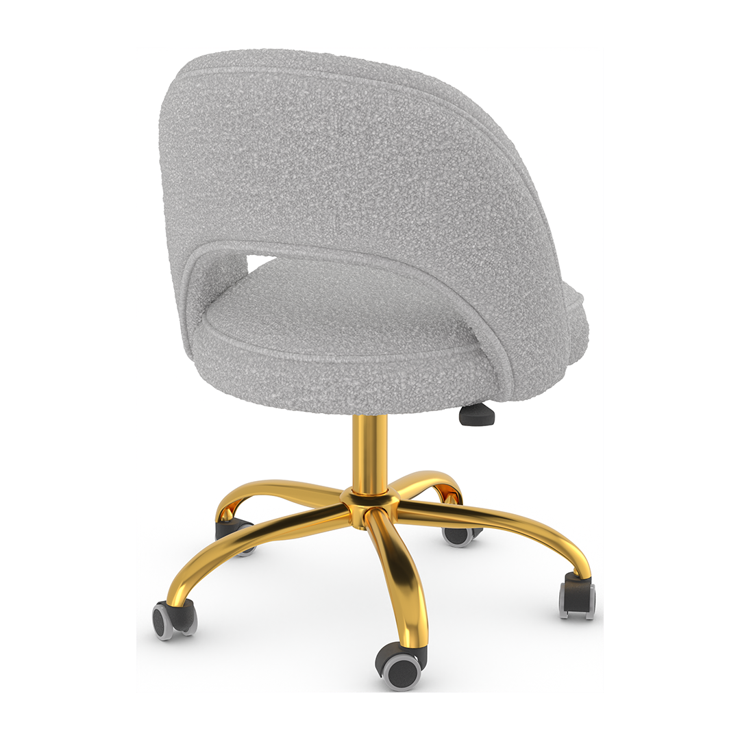 Boucle Fabric Home And Office Chair With Gold Frame - Sandley