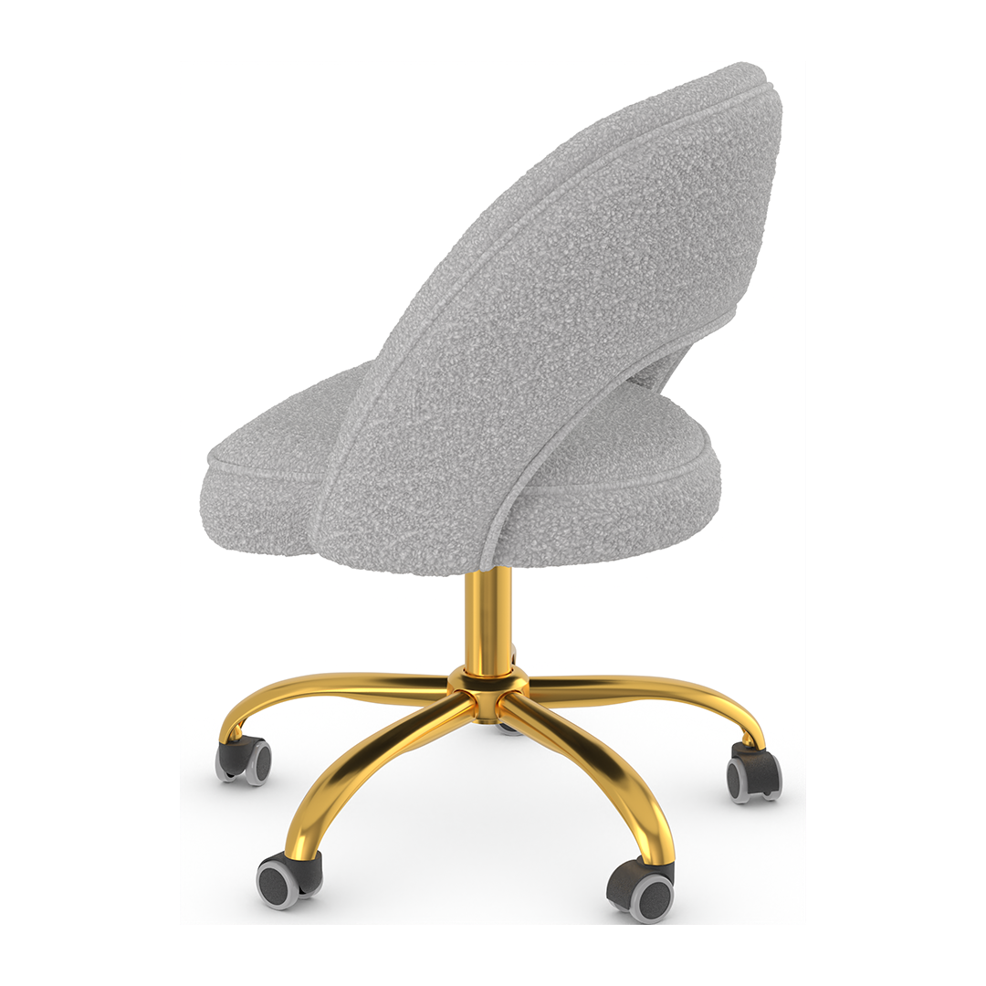 Boucle Fabric Home And Office Chair With Gold Frame - Sandley