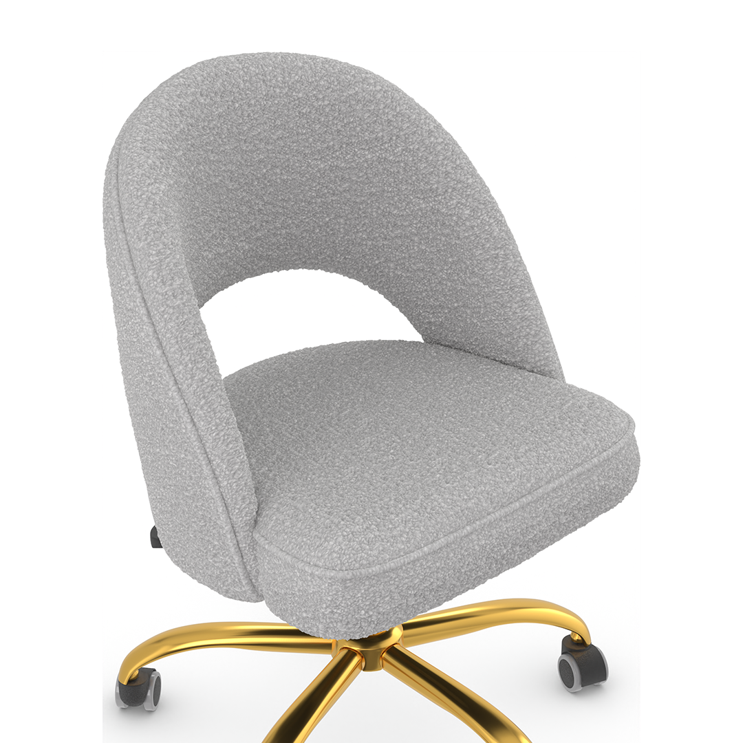 Boucle Fabric Home And Office Chair With Gold Frame - Sandley