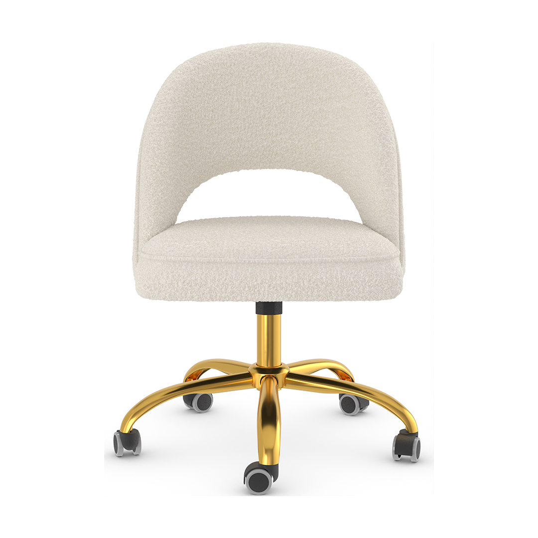 Boucle Fabric Home And Office Chair With Gold Frame - Sandley