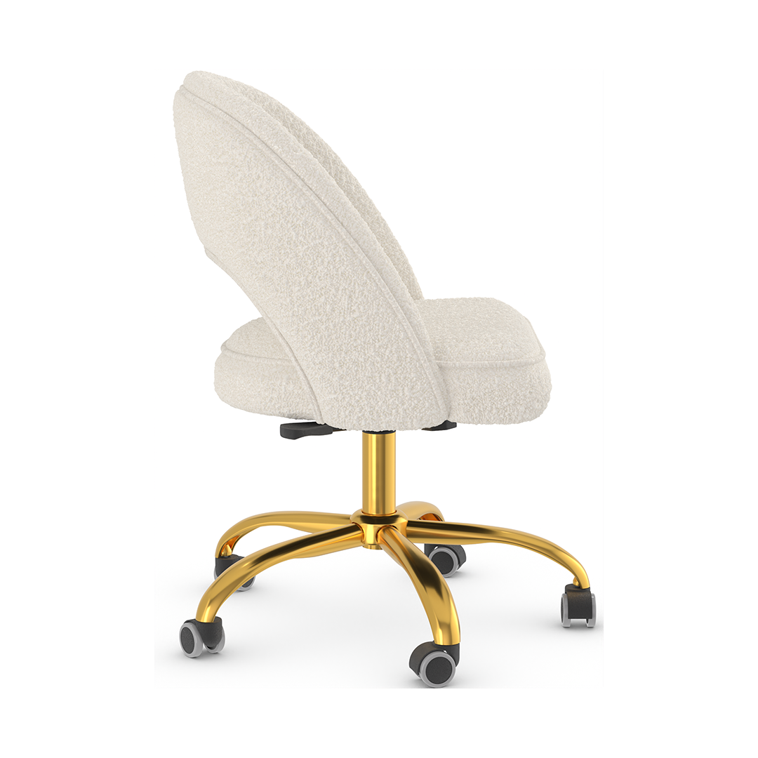 Boucle Fabric Home And Office Chair With Gold Frame - Sandley