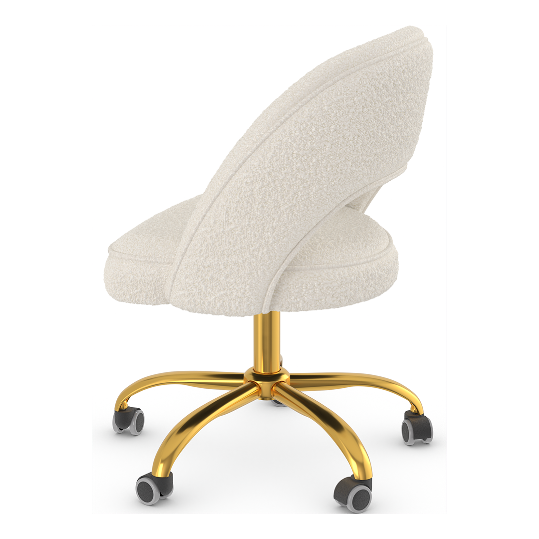 Boucle Fabric Home And Office Chair With Gold Frame - Sandley