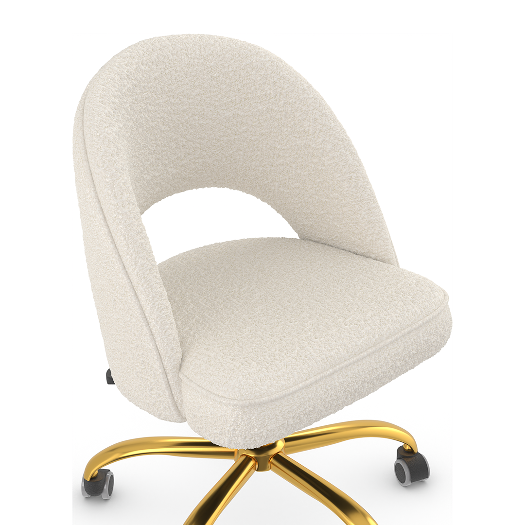 Boucle Fabric Home And Office Chair With Gold Frame - Sandley