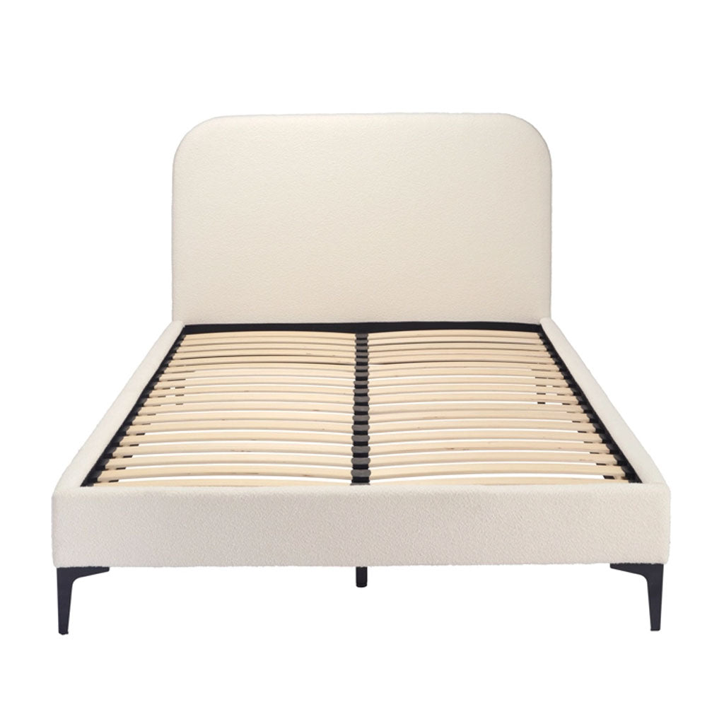 Boucle Fabric King Size Bed - Albany