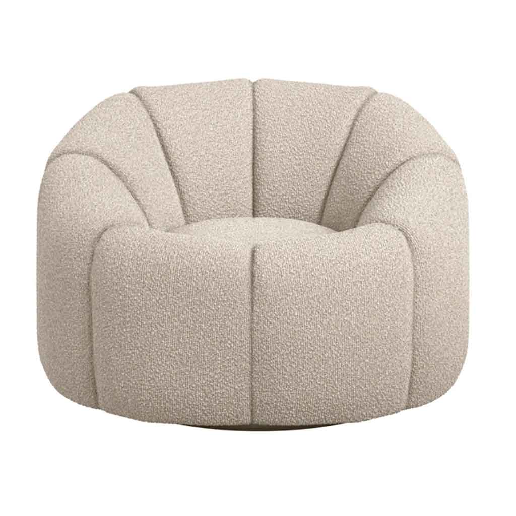 Boucle Fabric Swivel Chair - Nao