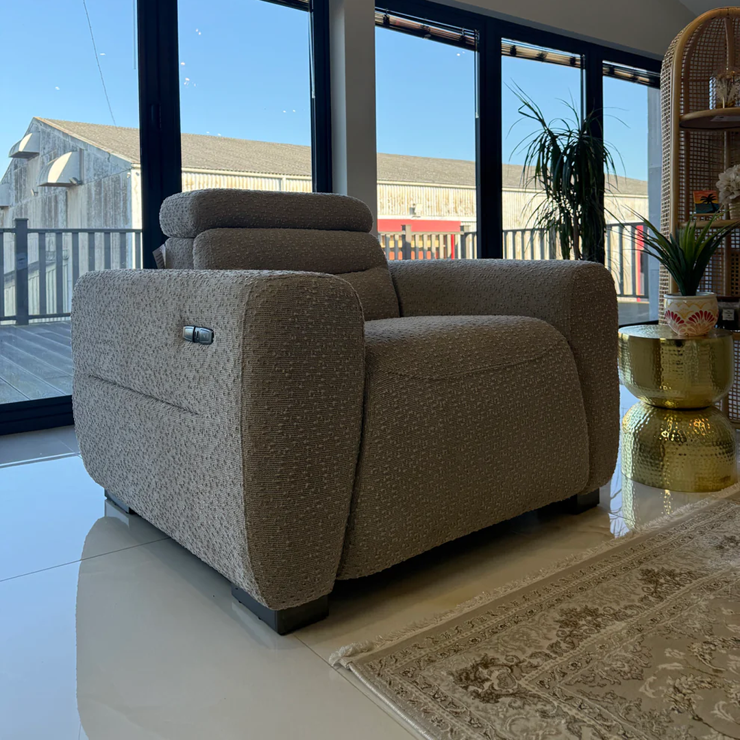 Boucle Weave Fabric Armchair Electric Recliner - Tokyo