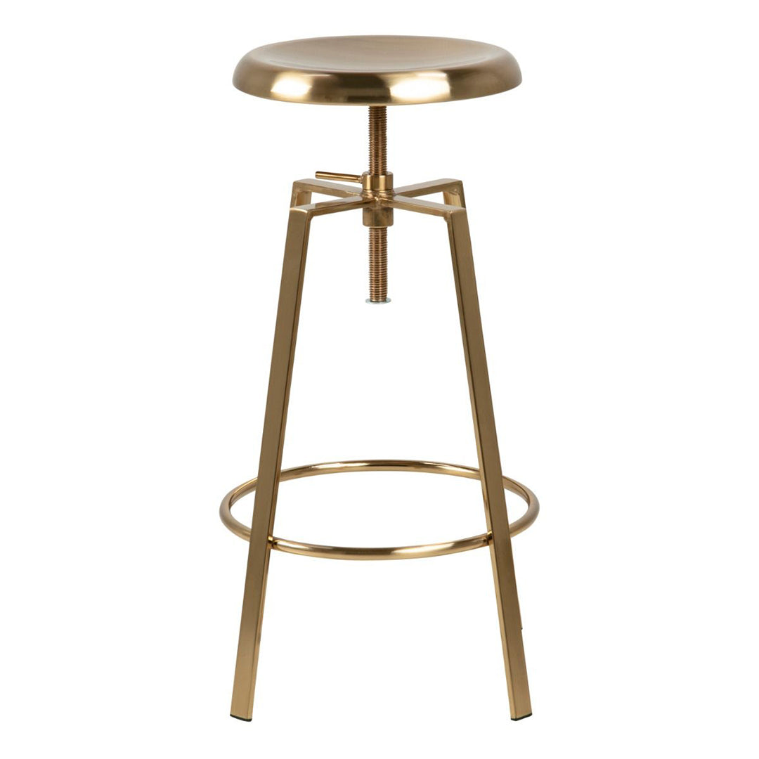 Brushed Steel Bar Stool Without Back - Goose