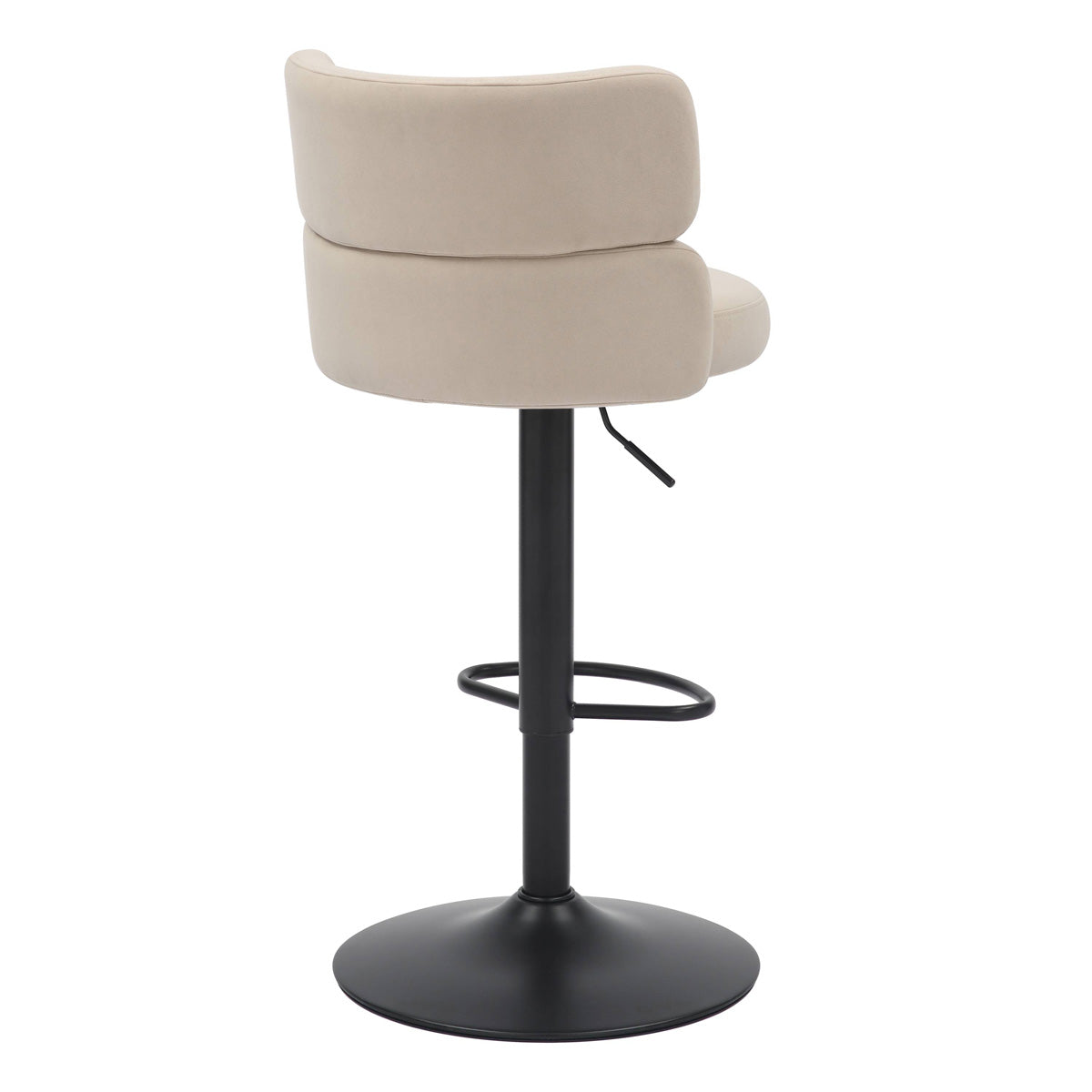 Brushed Velvet Bar Stool With Black Metal Base - Mason
