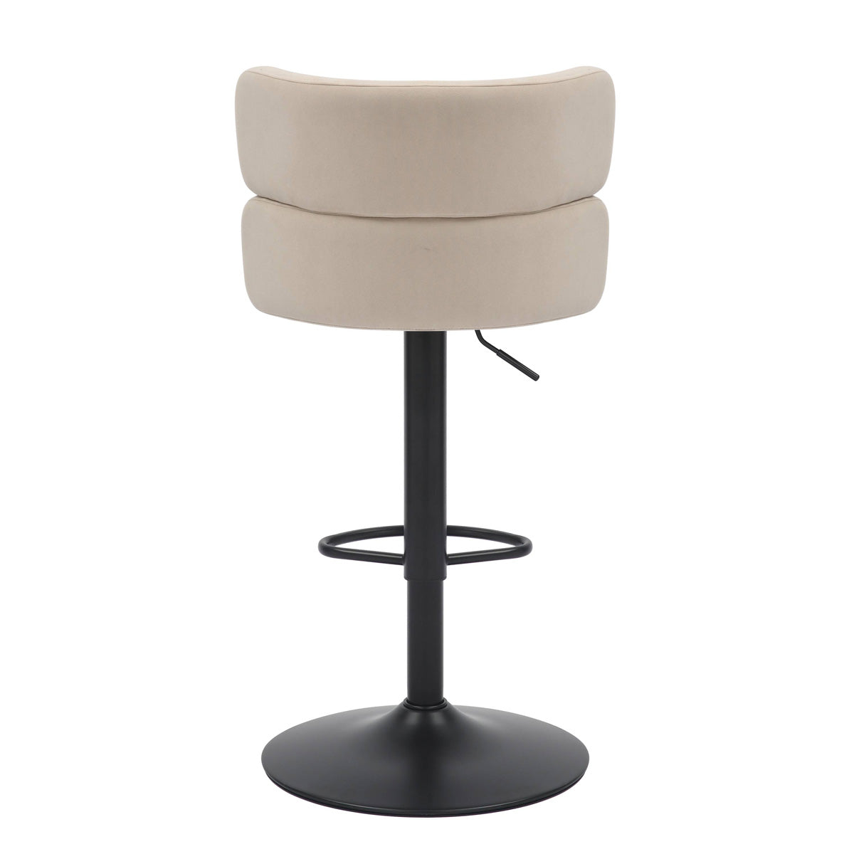 Brushed Velvet Bar Stool With Black Metal Base - Mason
