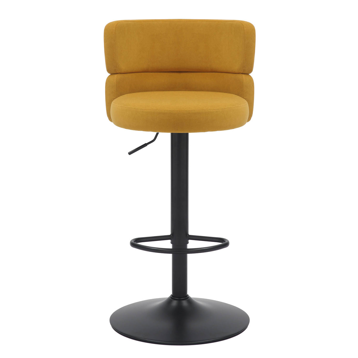 Brushed Velvet Bar Stool With Black Metal Base - Mason