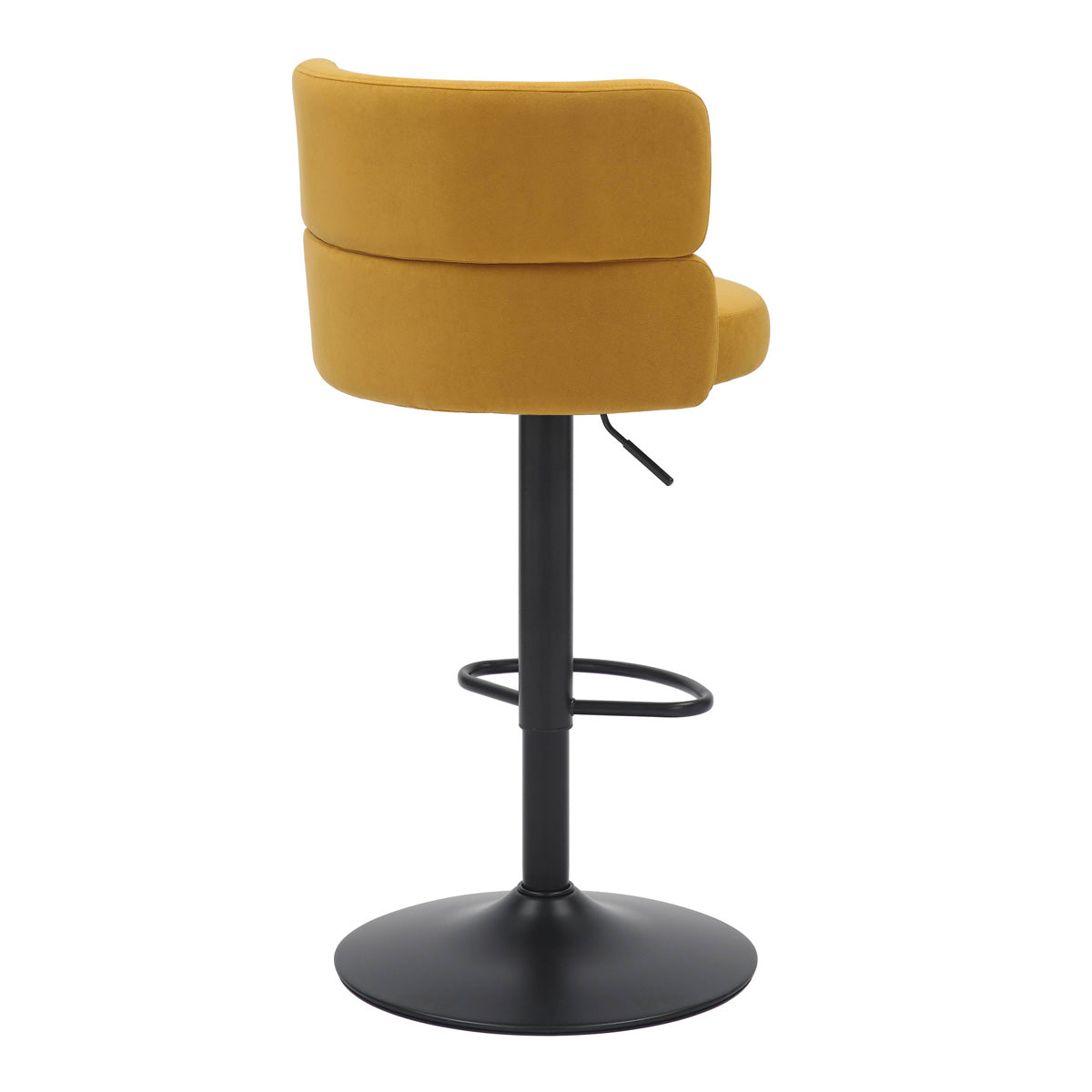 Brushed Velvet Bar Stool With Black Metal Base - Mason