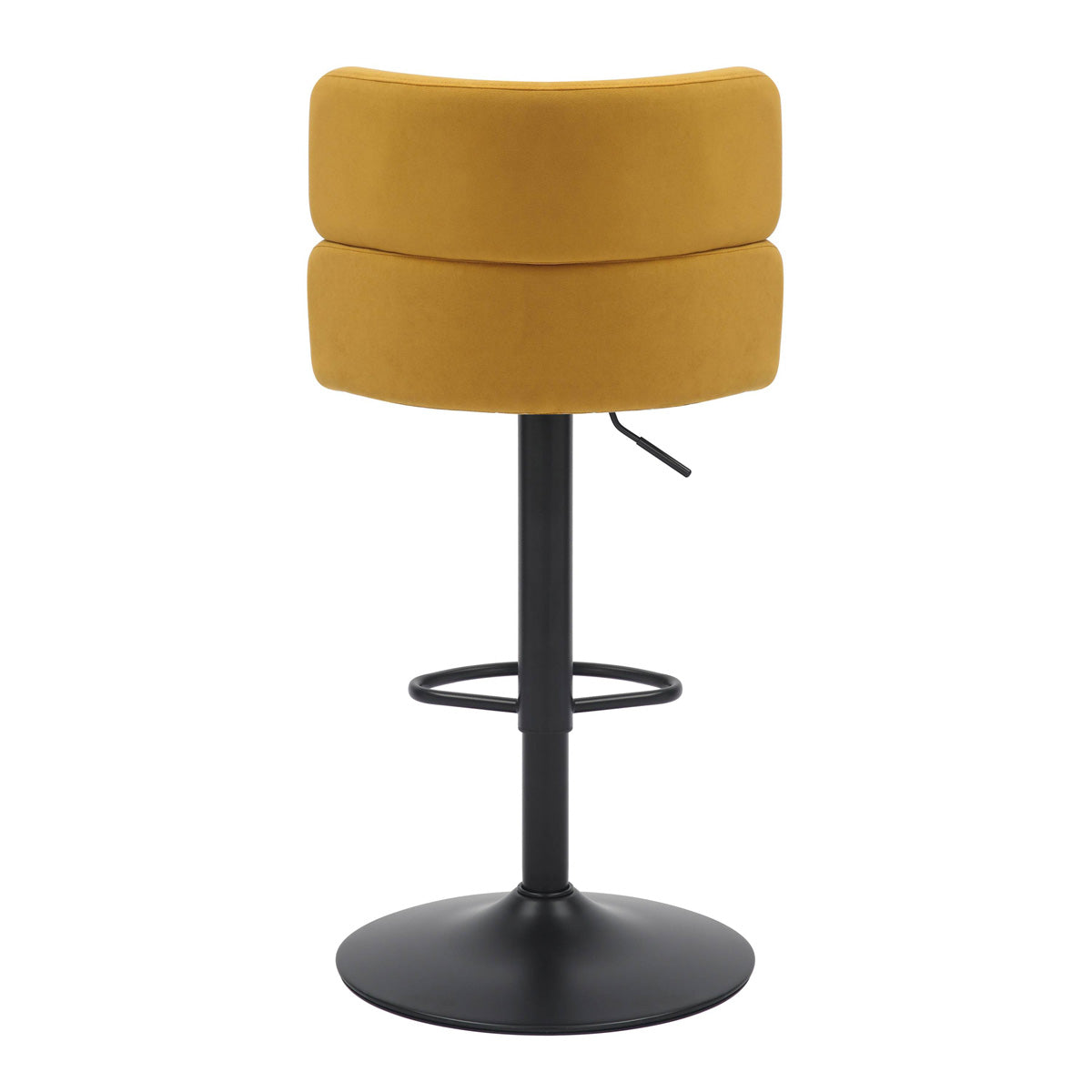 Brushed Velvet Bar Stool With Black Metal Base - Mason