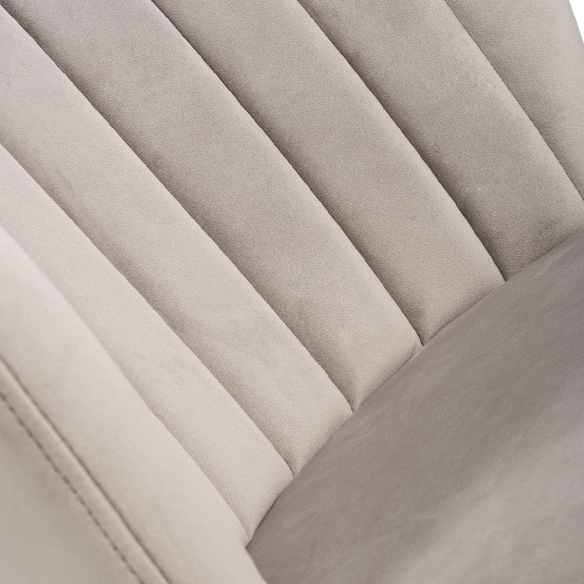 Brushed Velvet Bar Stool With Brushed Stainless Steel Circular Base - Sigma