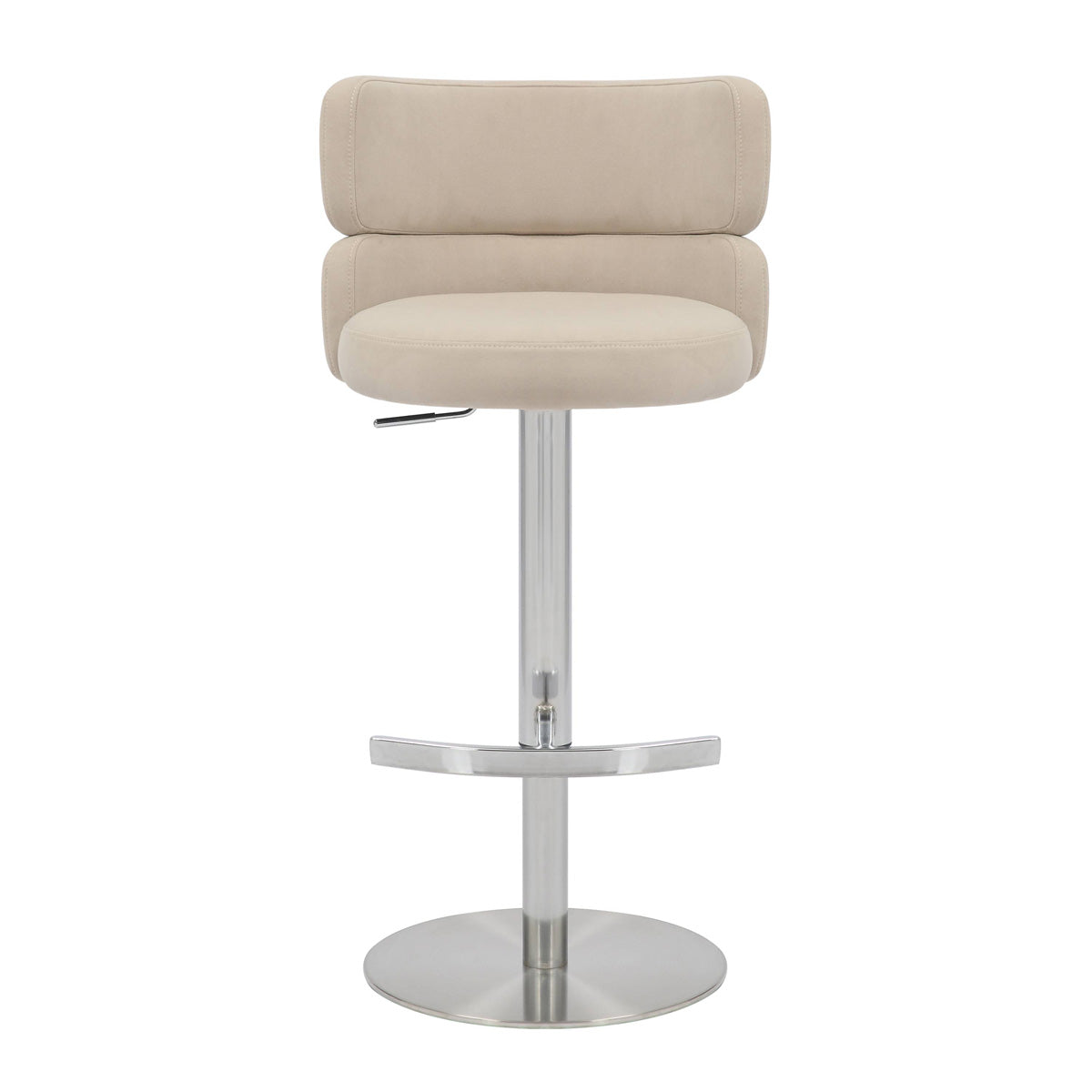 Brushed Velvet Bar Stool With Chrome Metal Base - Mason