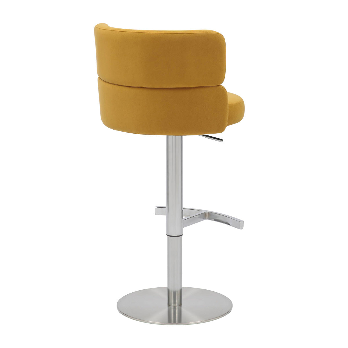 Brushed Velvet Bar Stool With Chrome Metal Base - Mason