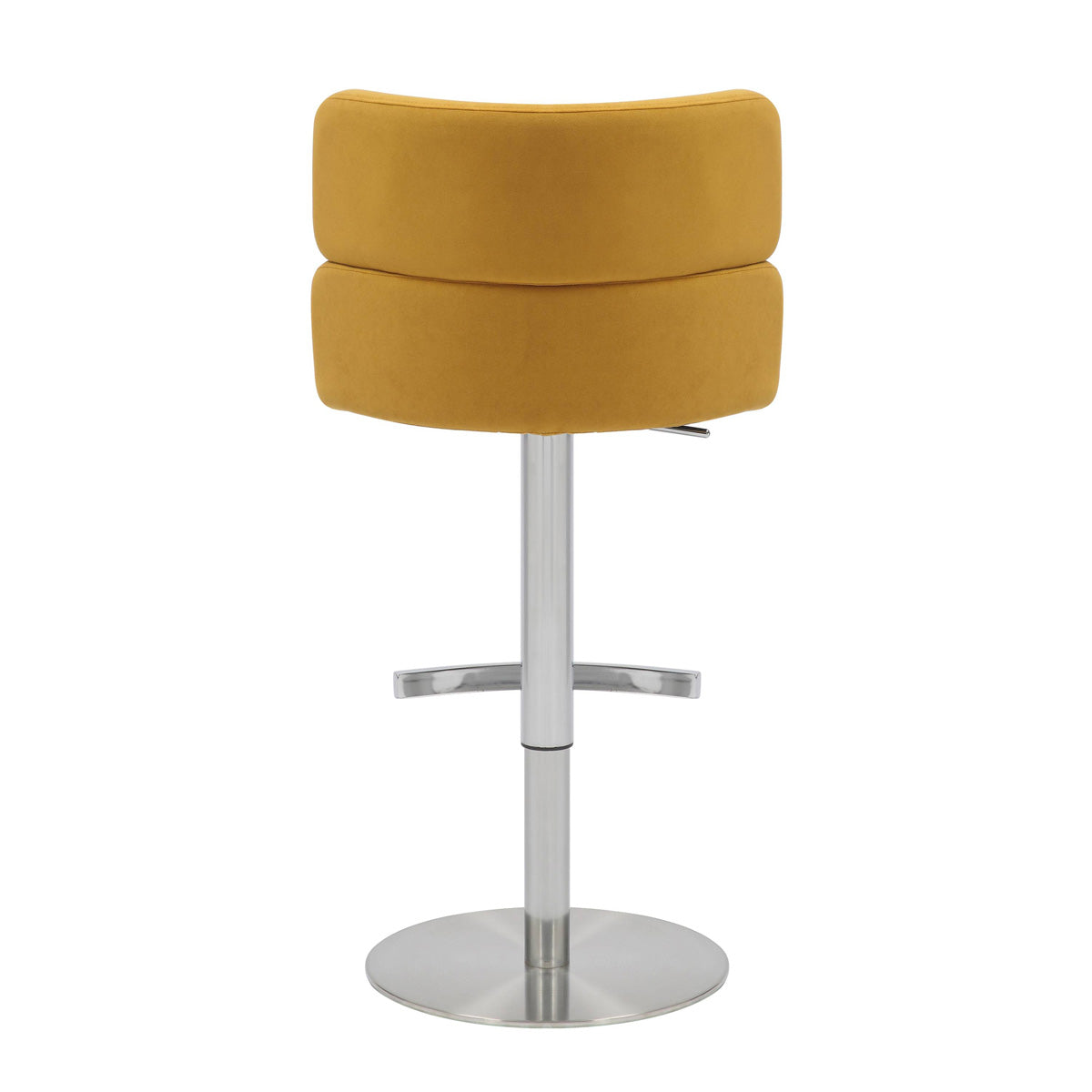 Brushed Velvet Bar Stool With Chrome Metal Base - Mason