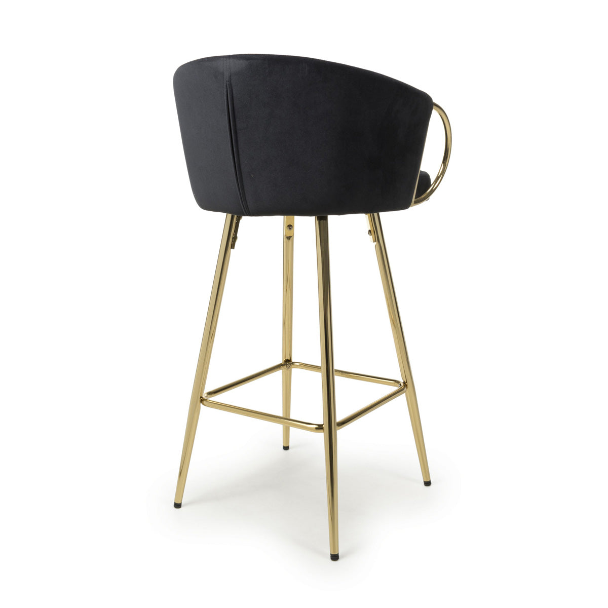 Brushed Velvet Bar Stool With Gold Chrome Metal frame - Volero