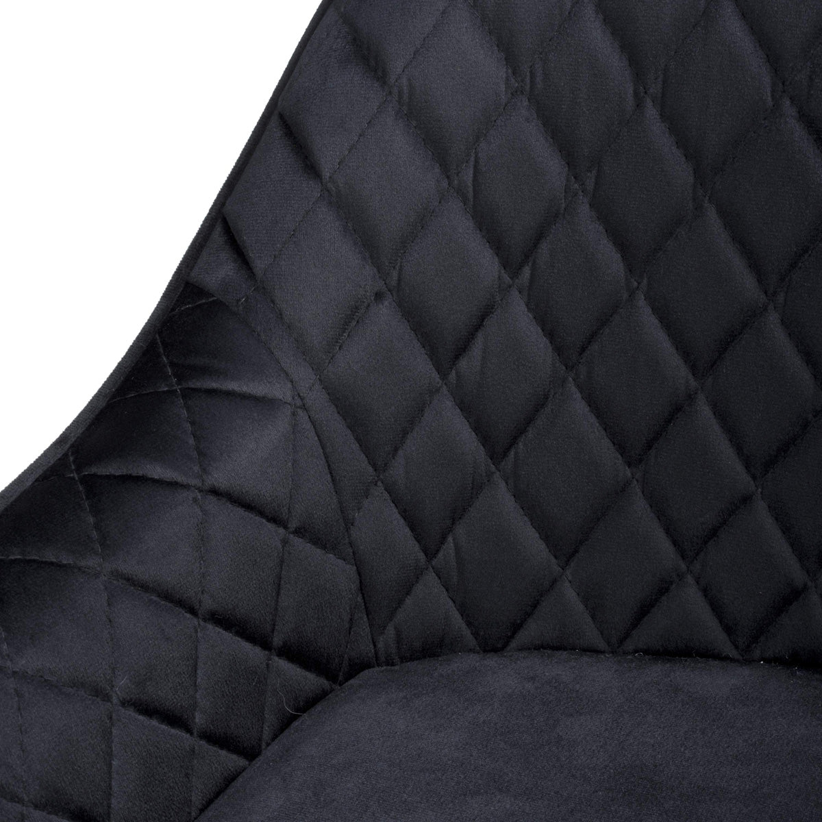 Brushed Velvet Bar Stools in Set Of 2 With Black Metal Tapered Legs - Savanna