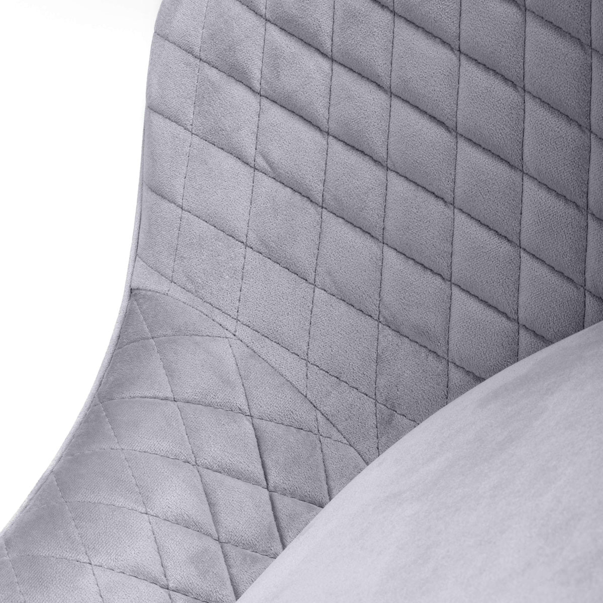 Brushed Velvet Bar Stools in Set Of 2 With Black Metal Tapered Legs - Savanna