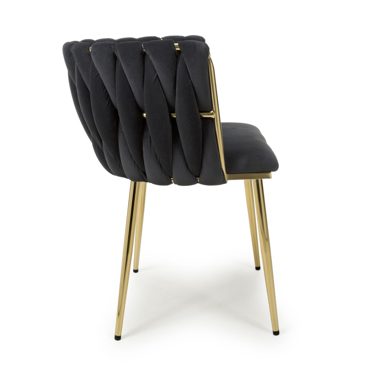 Brushed Velvet Dining Chairs in Set Of 2 With Gold Metal Frame - Ontario