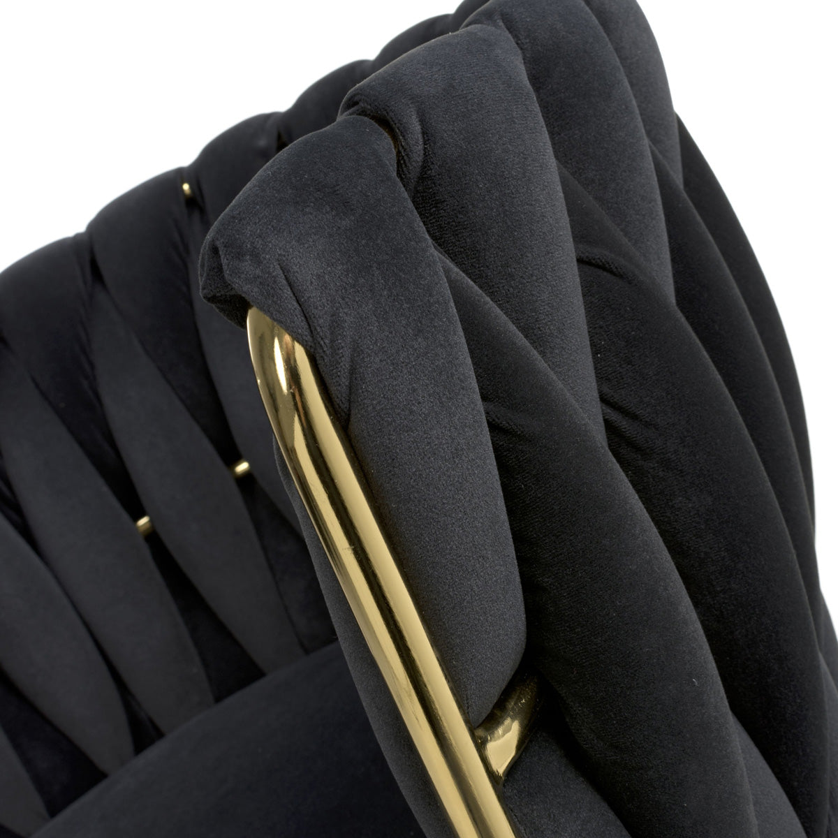 Brushed Velvet Dining Chairs in Set Of 2 With Gold Metal Frame - Ontario