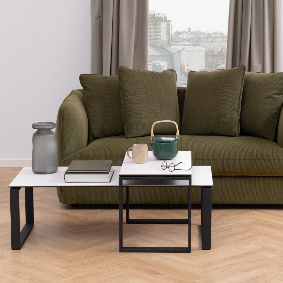 Ceramic Coffee Table in Set Of 2 - Katrine