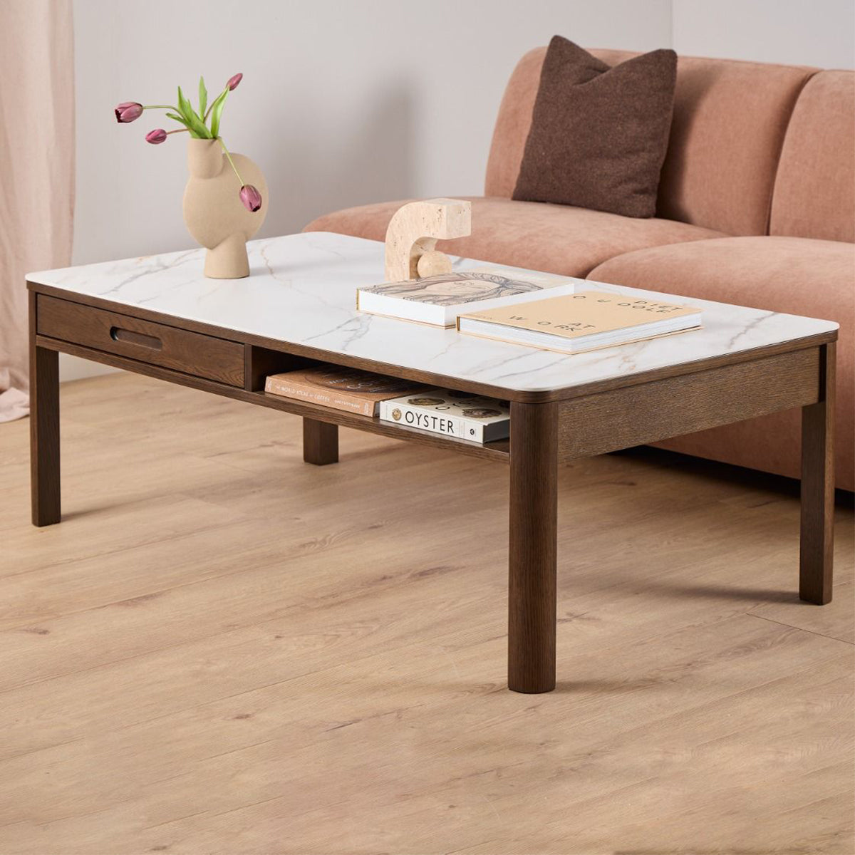 Ceramic Coffee Table Rectangular With 1 Drawer - Southampton