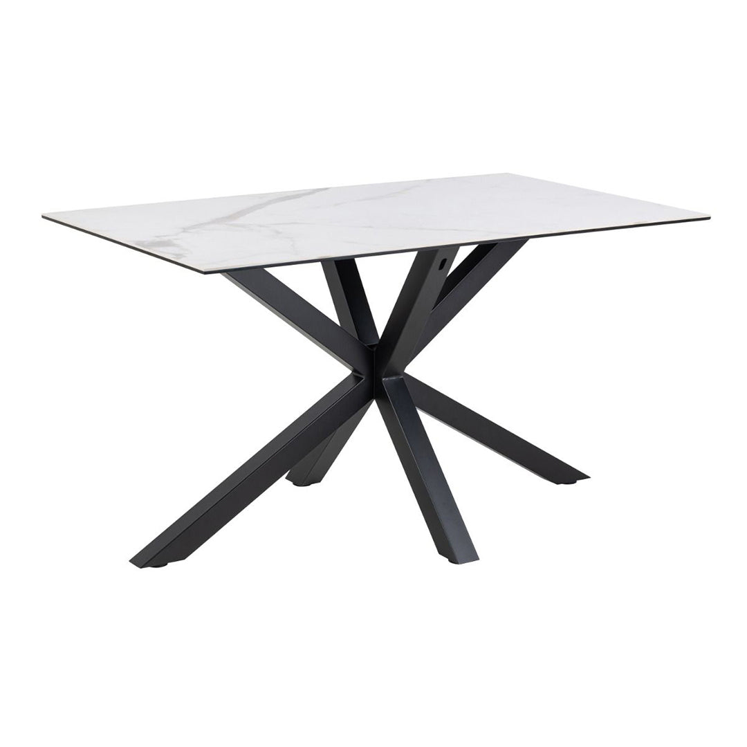 Ceramic Dining Table With 4 Alonso Swivel Cream Dining Chairs - Heaven