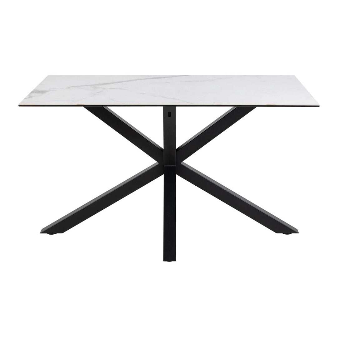 Ceramic Dining Table With 4 Alonso Swivel Cream Dining Chairs - Heaven